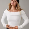 AE Off-the-Shoulder Cropped Sweater