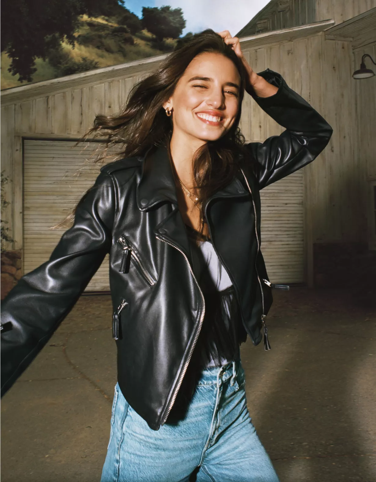 AE Vegan Leather Motorcycle Jacket 1 AE Vegan Leather Motorcycle Jacket