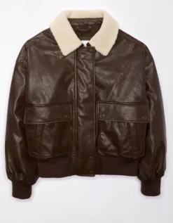 AE Sherpa Leather Bomber Jacket -Aeri Clothing Shop 0383 3435 200 f