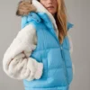 AE Faux Fur Hooded Puffer Vest