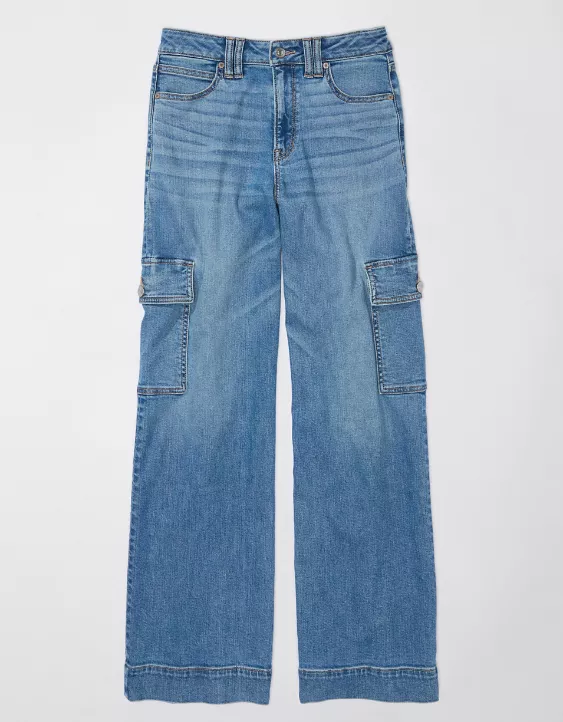 AE Dreamy Drape Stretch Super High-Waisted Cargo Baggy Wide-Leg Jean 3 AE Dreamy Drape Stretch Super High-Waisted Cargo Baggy Wide-Leg Jean - Image 3