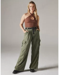 AE Dreamy Drape Stretch Super High-Waisted Cargo Baggy Wide-Leg Pant