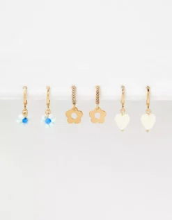 AE Daisy Hoop Earrings 6-Pack -Aeri Clothing Shop 0484 6984 900 d1