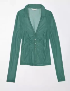 AE Mesh Button-Up Shirt -Aeri Clothing Shop 0536 5307 788 f