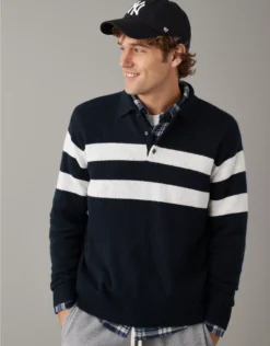 Best Seller 1 AE Super Soft Long-Sleeve Sweater Polo Shirt