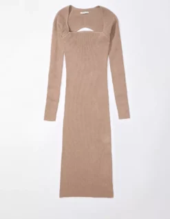 AE Long-Sleeve Square Neck Sweater Dress 5 AE Long-Sleeve Square Neck Sweater Dress -Aeri Clothing Shop 1399 1013 026 f