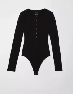 AE Long-Sleeve Henley Bodysuit -Aeri Clothing Shop 3375 9327 001 f