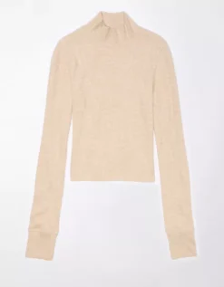 AE Long-Sleeve Cropped Hey Baby Mock Neck Tee -Aeri Clothing Shop 3376 9184 864 f