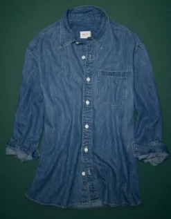 AE77 Premium Denim Boyfriend Shirt -Aeri Clothing Shop 3428 5262 896 f