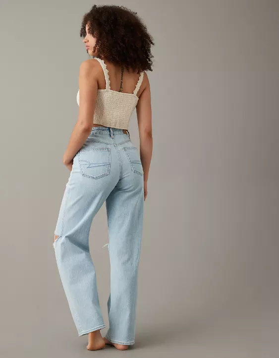 AE Strigid Curvy Super High-Waisted Ripped Baggy Straight Jean 3 AE Strigid Curvy Super High-Waisted Ripped Baggy Straight Jean - Image 3