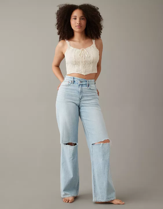 AE Strigid Curvy Super High-Waisted Ripped Baggy Straight Jean 2 AE Strigid Curvy Super High-Waisted Ripped Baggy Straight Jean - Image 2