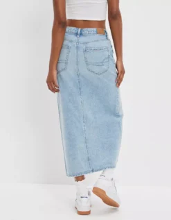 AE Dreamy Drape Low-Rise Denim Maxi Skirt -Aeri Clothing Shop 8332 7489 936 ob