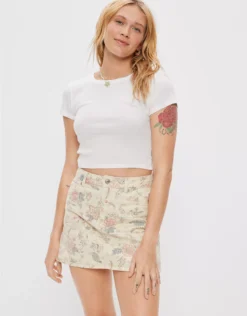 AE Super High-Waisted Floral Mini Skirt